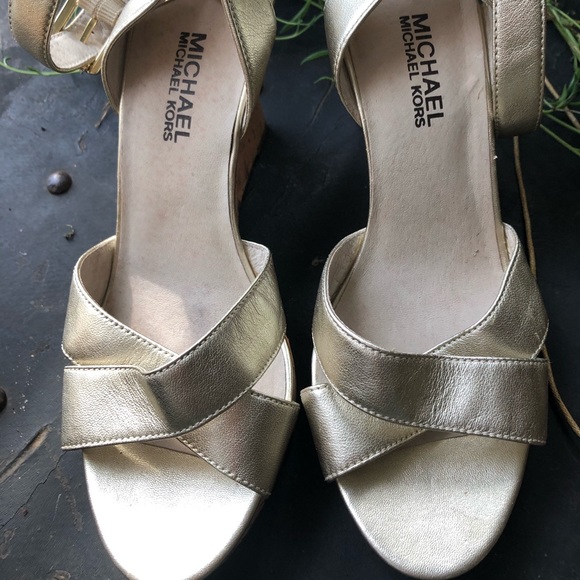 Michael Kors Gold Wedges - Picture 3 of 4